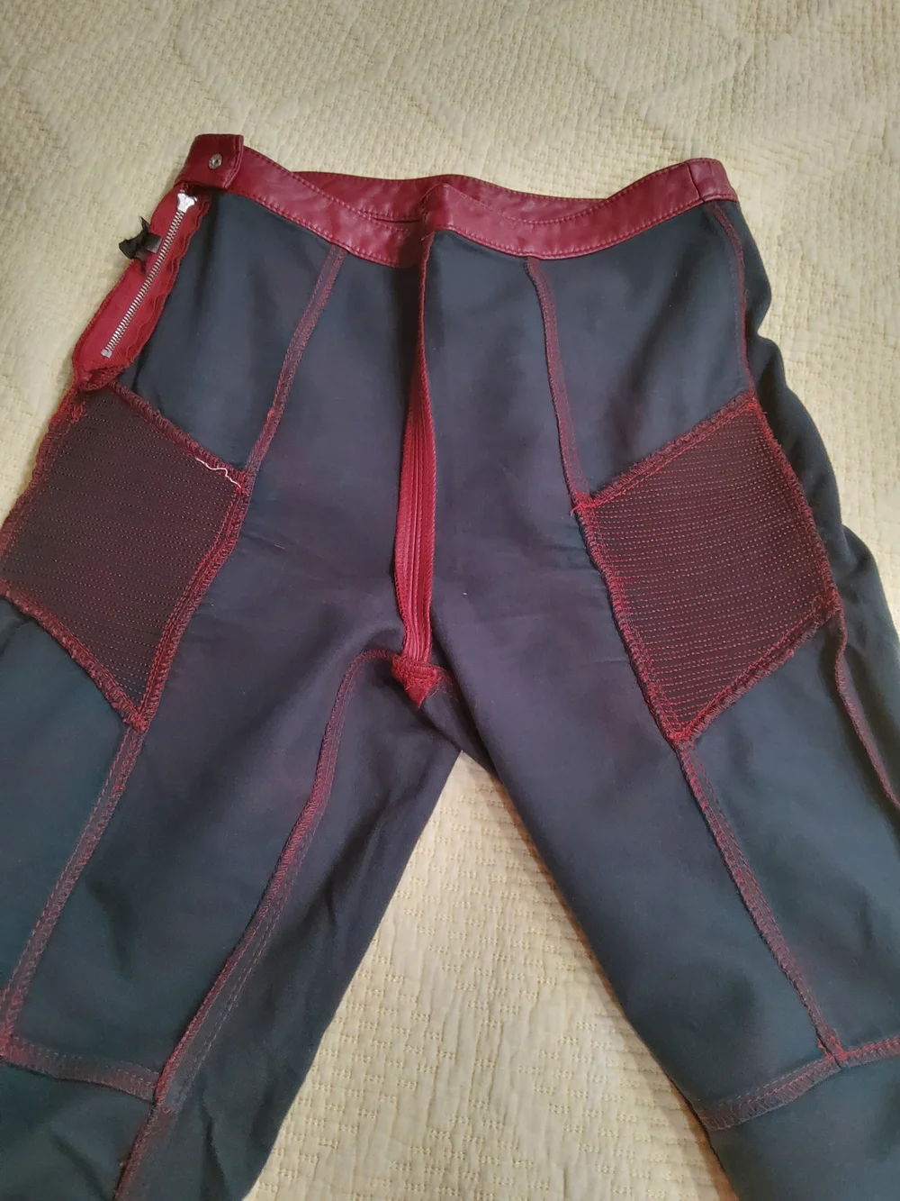 Free People Kaelin Burgundy Faux Leather Moto Cropped Pants